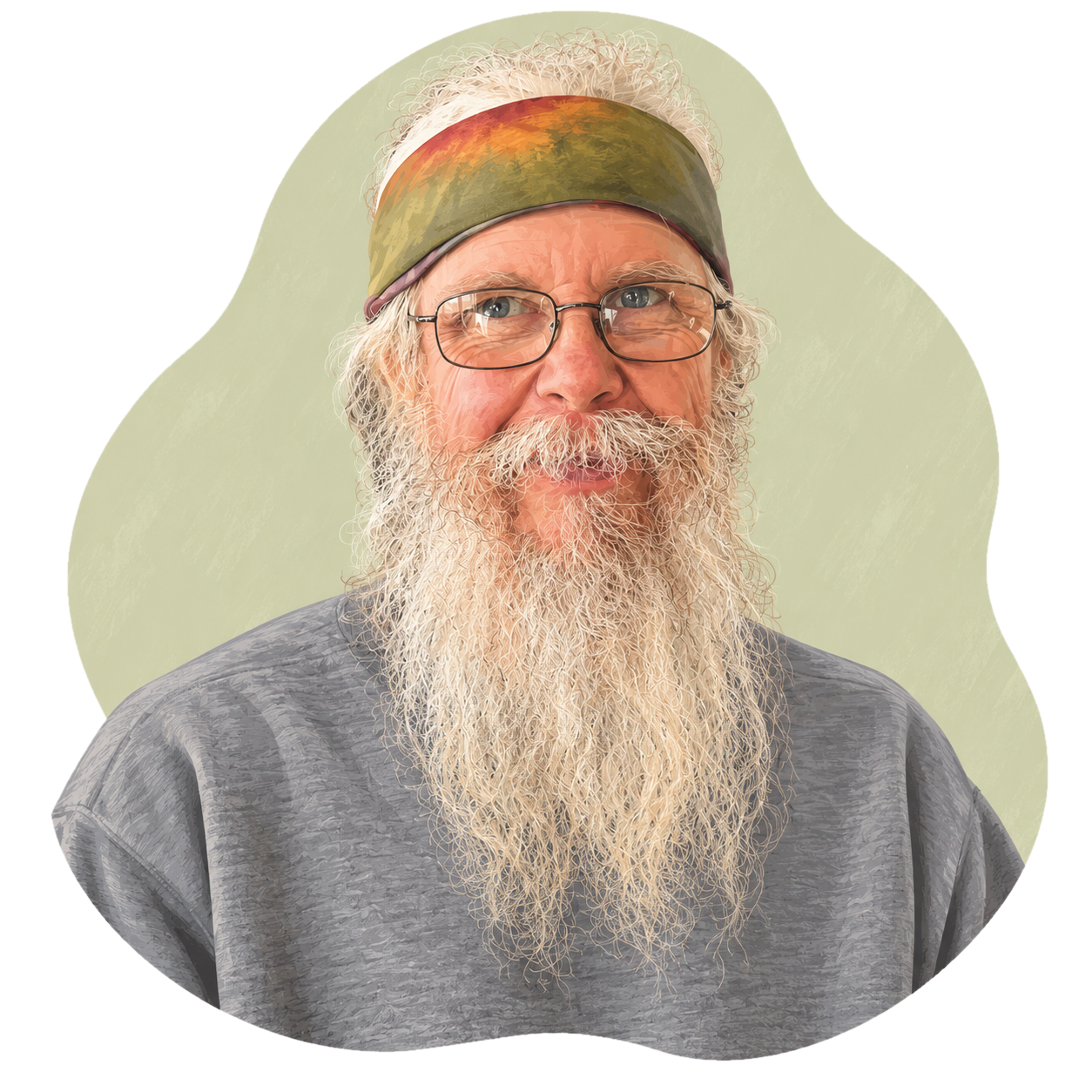 Illustrated portrait of board member Joe
