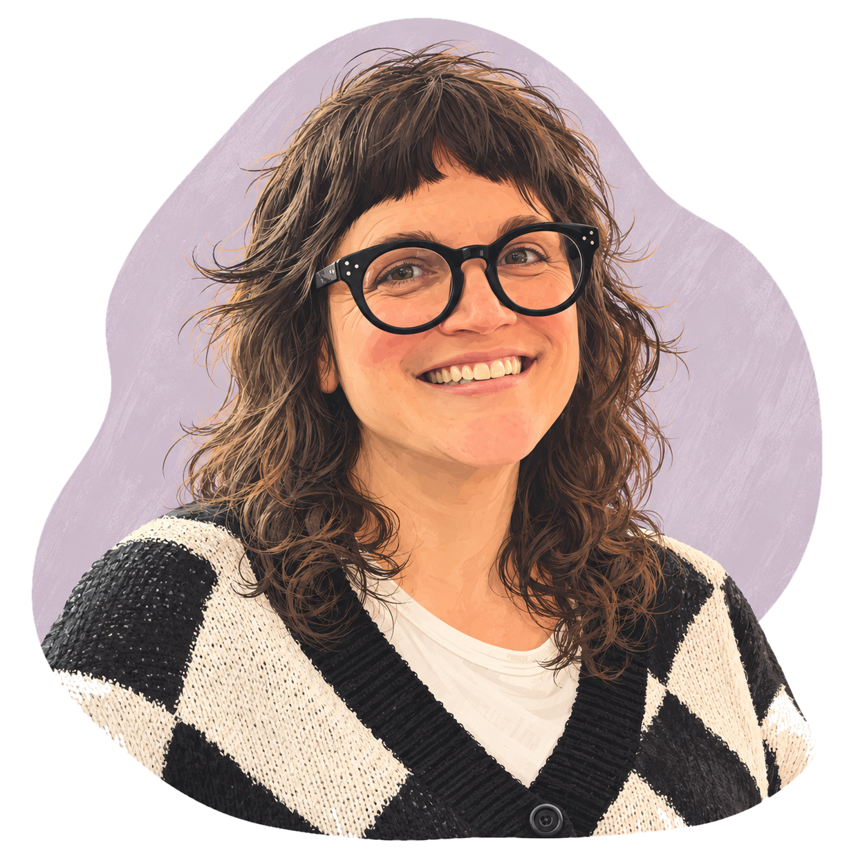 Illustrated portrait of board member Julia